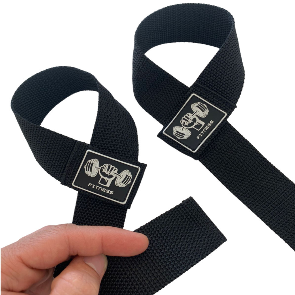 Strap Musculação Para Academia Preto - Contém 1 Par