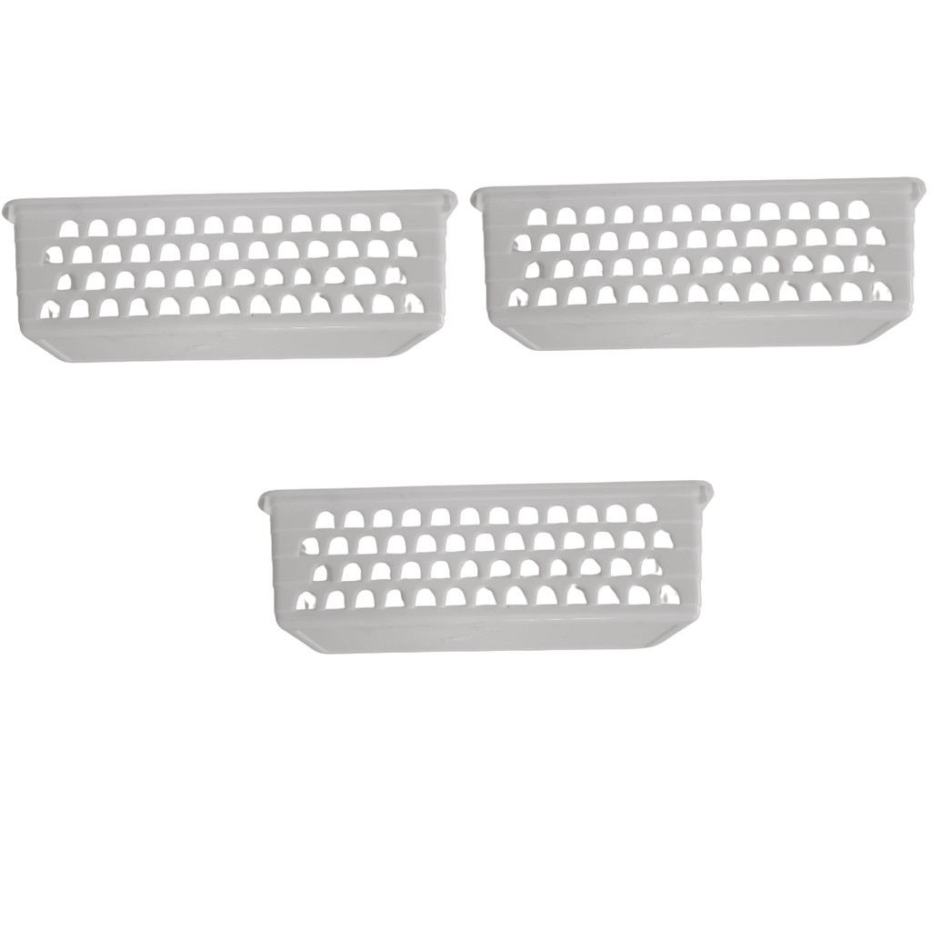Kit 3 Cesto Organizador Retangular Multiuso Plastico 28x11x8cm Para Geladeira Gavetas Prateleira 123Organizei