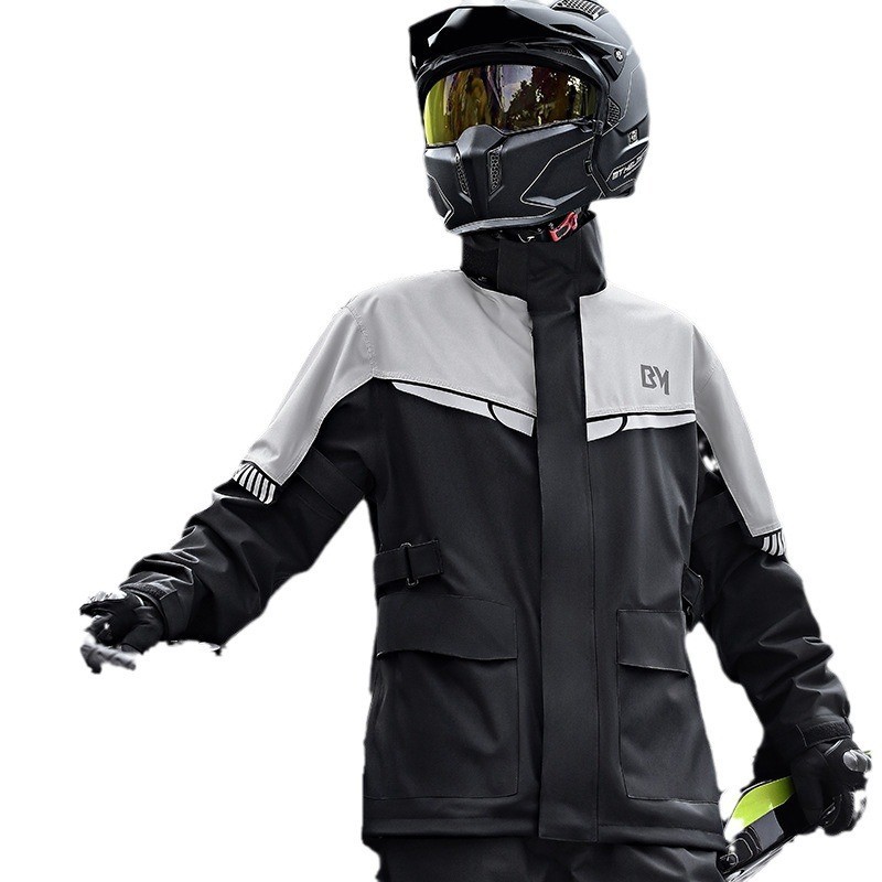 P6ag Capa de chuva Raincoat Pants Set Full Body Capa de chuva dividida à prova de chuva Homens Motocicleta Takeaway Capa de chuva para ciclismo