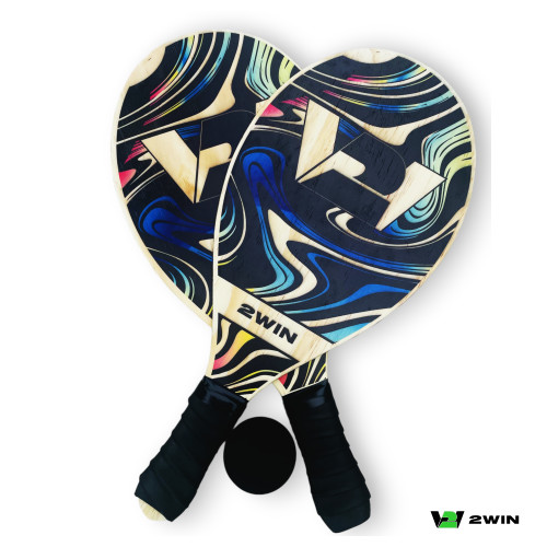 Kit 2 Raquetes de Frescobol + 1 Bolinha  2WIN split