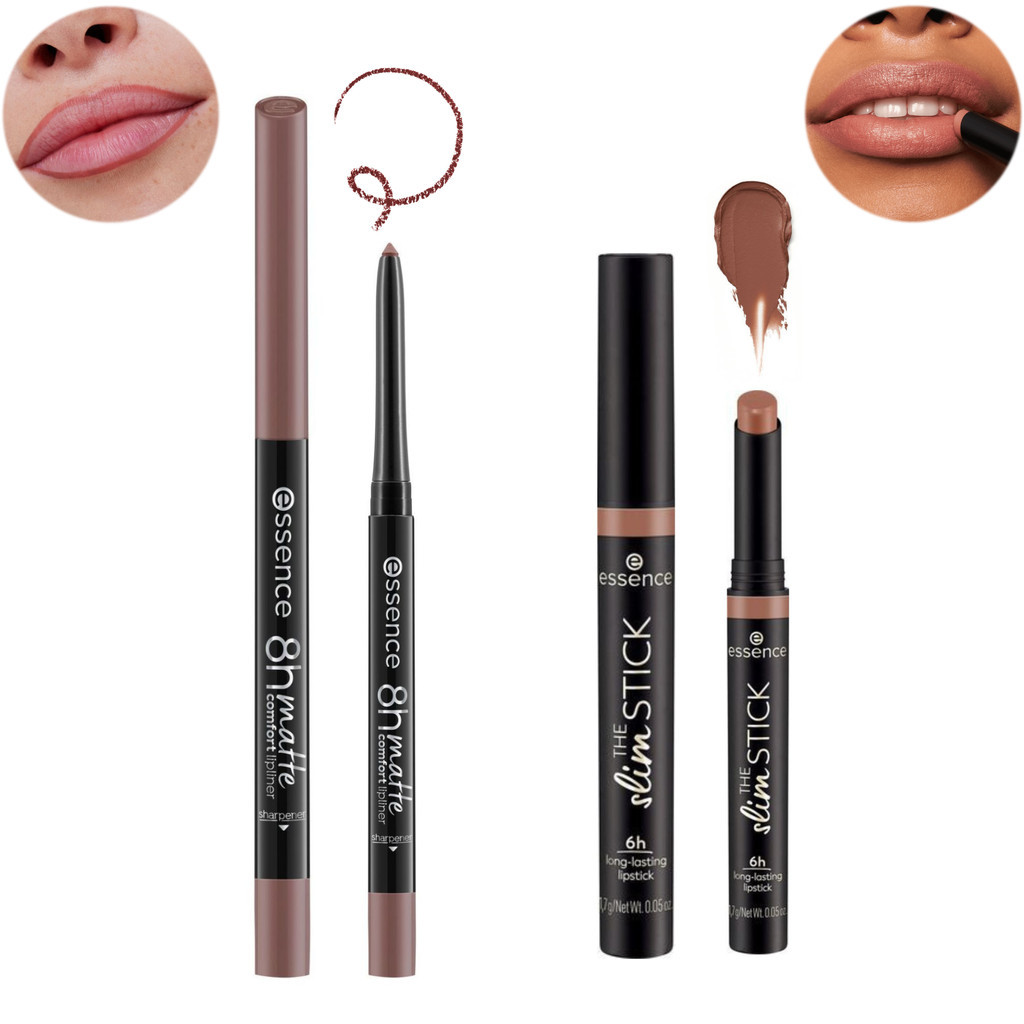 KIT Batom + Lápis Labial 1 essence em Oferta na Shopee