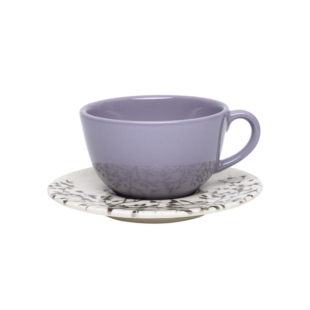 Xícara de Chá 200ml com Pires Unni Lilac Oxford
