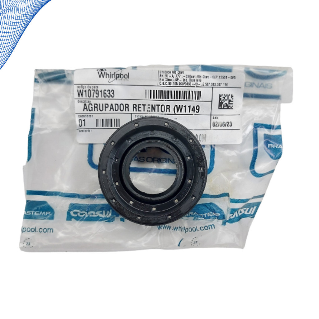 Retentor do Tanque Lavadoras de Roupas Brastemp e Consul Original 326034407  W10751509  W10791633