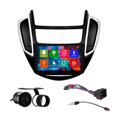 Kit Multimídia 9 Pol Tracker 2014 2015 2016 Android 2Gb Ram 32Gb Flash Quad-Core 2 Din Preto Wifi Gps Ips Camera Ré