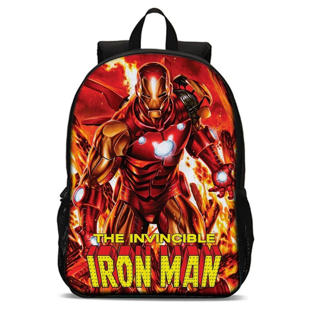 Mochila Estampa Infantil Escolar Simples Super Heroi Menino de Ferro Avulsa ou Kit com Estojo