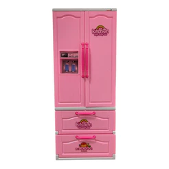 Mini Geladeira Infantil 2 Portas Brinquedo Faz de Conta Sonho Infantil Rosa Importway