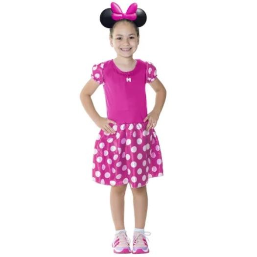 Fantasia Infantil Minnie Rosa Tam P Carnaval Dia Das Bruxas