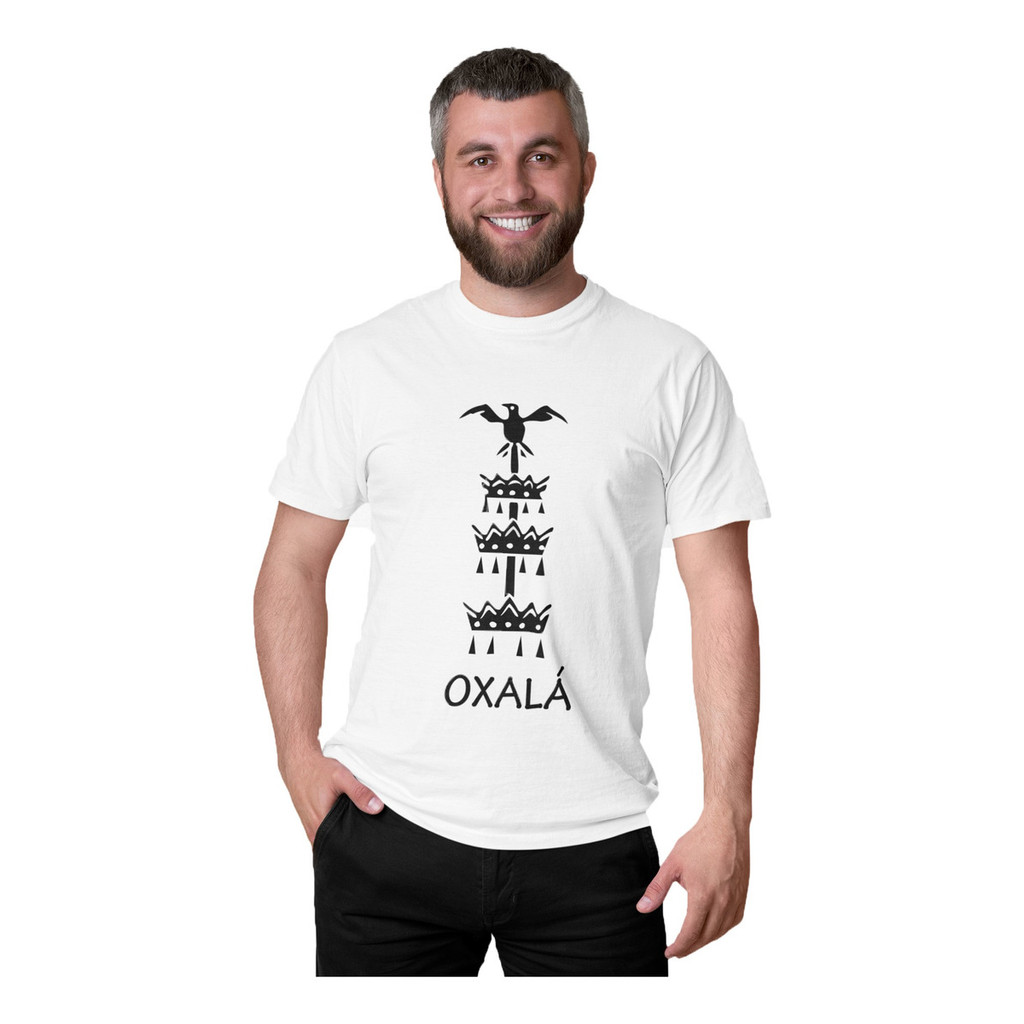 Camiseta Masculina Oxalá Orixá Umbanda Candomblé Axé Religiosa Algodão Premium