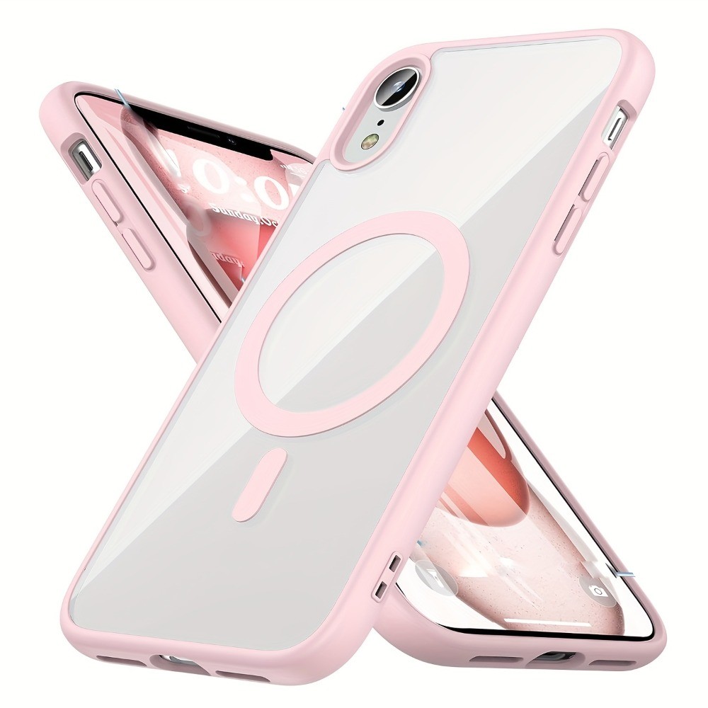 Adequado para iPhone XR XS Max X 11 12 13 14 15 16 Pro Max 7 8 Plus 13mini 12mini magnético transparente PC volta TPU ca em Oferta na Shopee