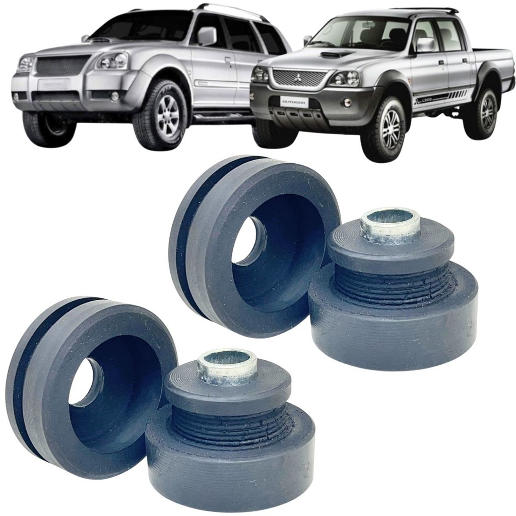 KIT 2 BUCHA CALÇO DE FIXAÇÃO DO COXIM CENTRAL DO CÂMBIO L200 OUTDOOR SPORT PAJERO SPORT 1998 A 2012