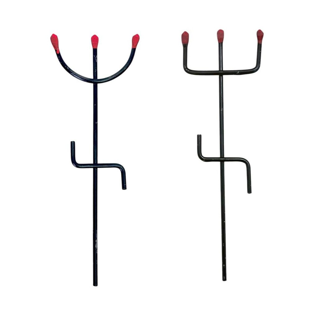 Kit Tridente Garfo Exú Pomba Gira Ferro 20cm Ferramenta Assentamento Umbanda