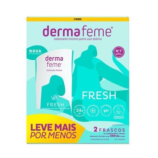 Kit Sabonete Líquido Íntimo Dermafeme Fresh 2 Unidades 200ml Cada em Oferta na Shopee