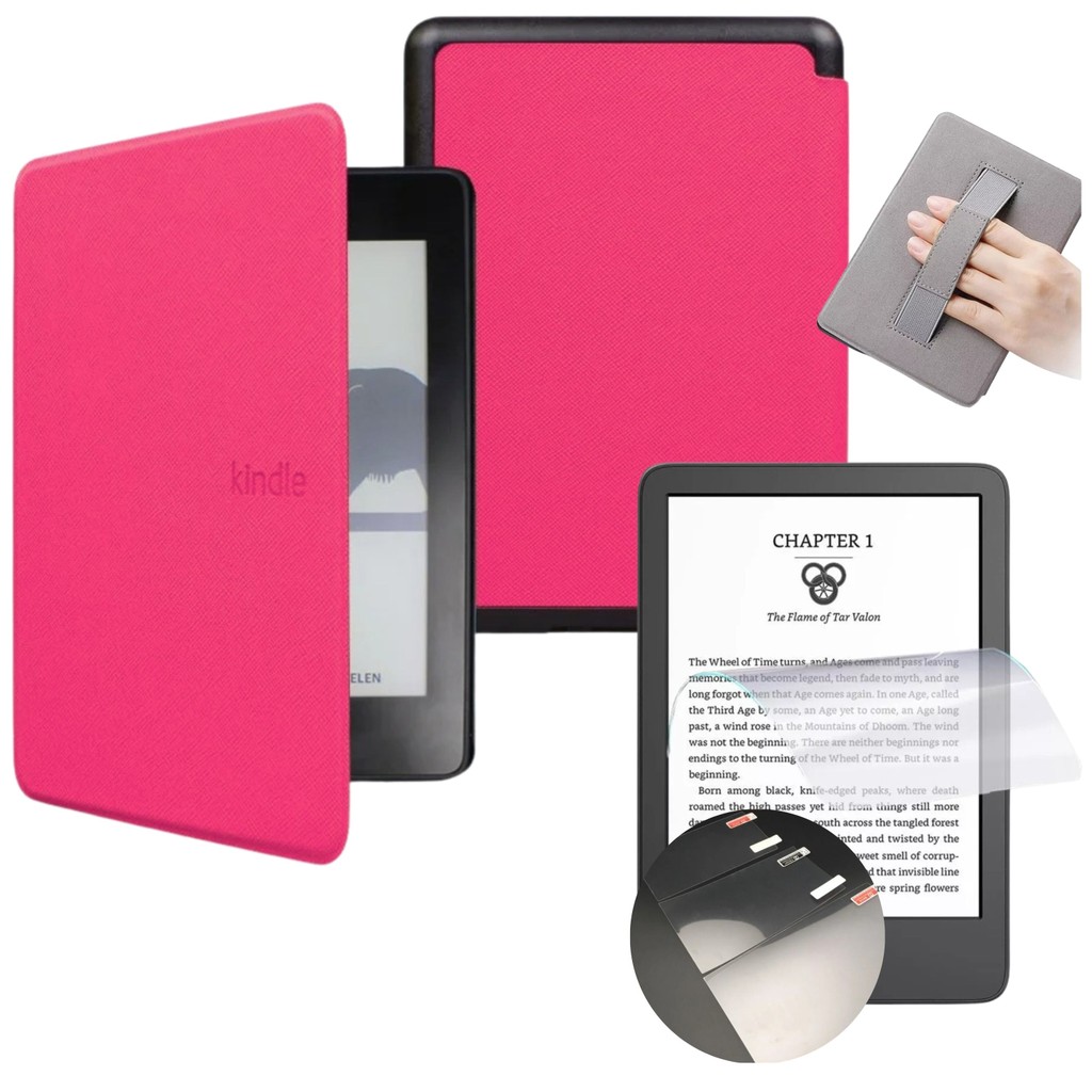 Capa Para Kindle Paperwhite 7 2024 com Alça + Película fosca
