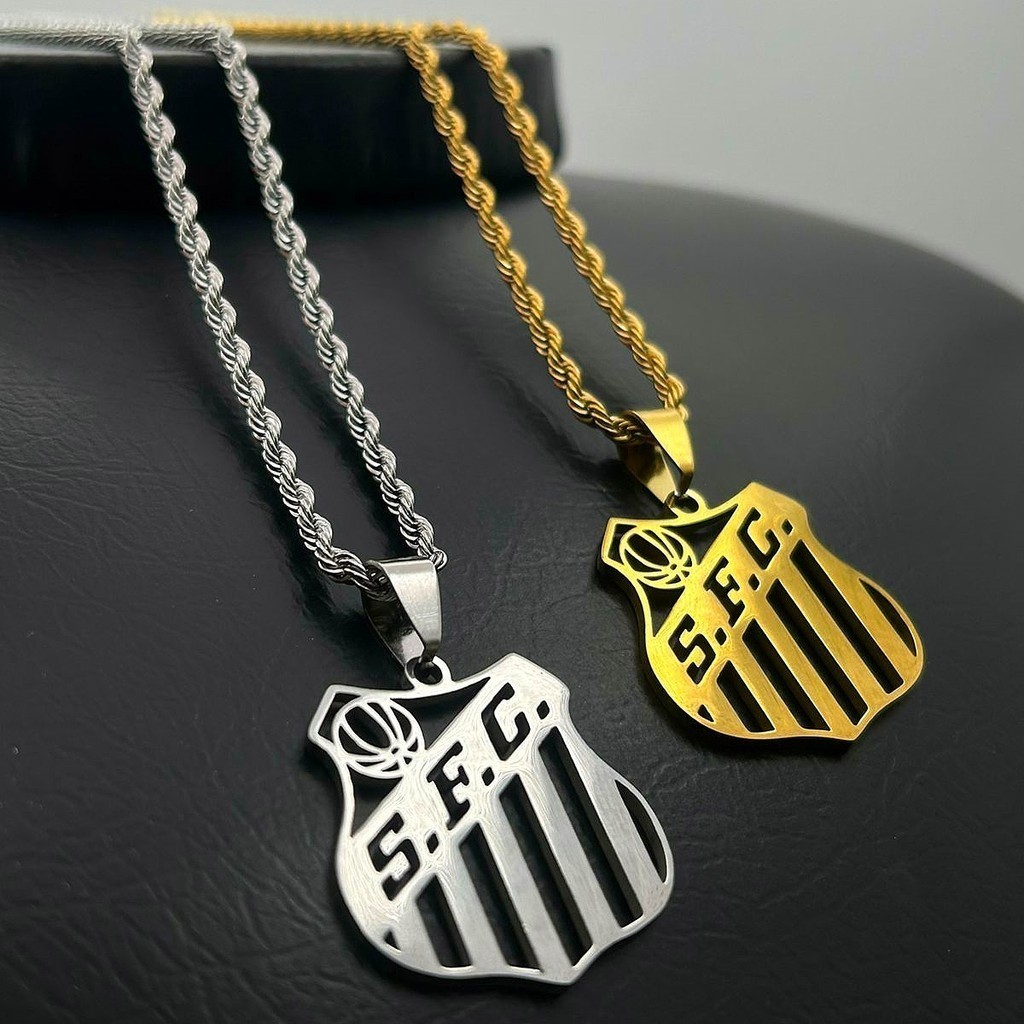 Conjunto Corrente de aço inoxidável mais pingente Peixe ( time ) em Oferta na Shopee