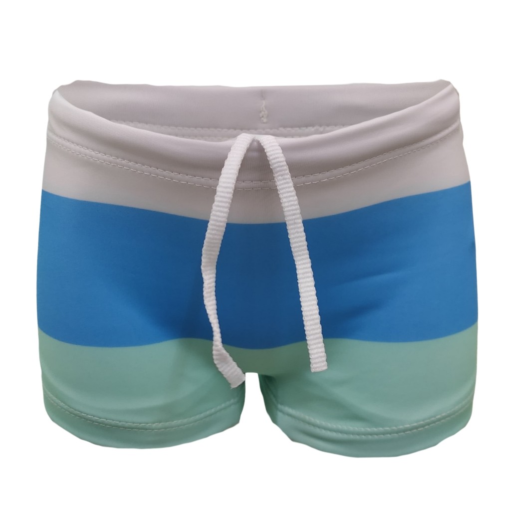 Sunga Boxer Infanti Juvenill Listrada Listras Azul Natação Proteção UV 50 Forro Duplo Cordão Nadar em Oferta na Shopee