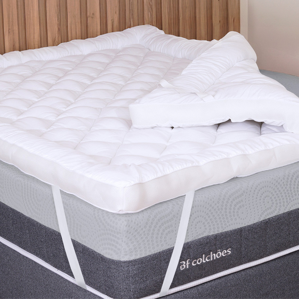Pillow Top Queen 1000g Fibras Siliconadas Extra Macio 158x198cm BF Colchões