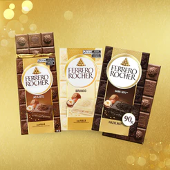 Kit 3 Barras De Chocolate Ferrero Rocher 90g Ao Leite Branco Dark Com Avelã Recheado Saboroso Crocante Aveludado Receita