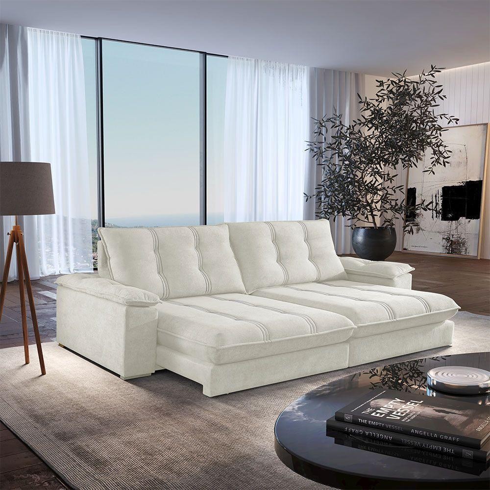 Sofá Dublin 02 Módulos De 80cm Br25cm Meu Sofá Online A302 Linho Branco