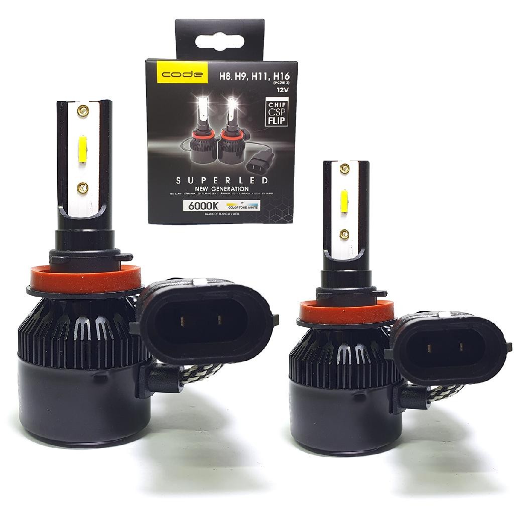 Kit Lampada Led Chip Csp Flip Ângulo de 360º 12v 6000k Encaixe H8 H9 H11 H16 PGJ19-3 em Oferta na Shopee
