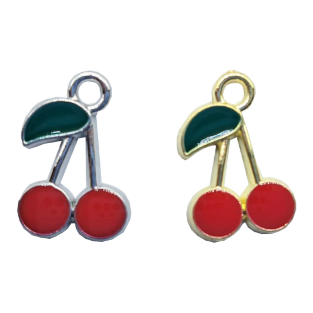 Pingente Cereja 15x10mm Para Bijuteria E Artesanato de com 100 Peças Dourado/Prata em Oferta na Shopee