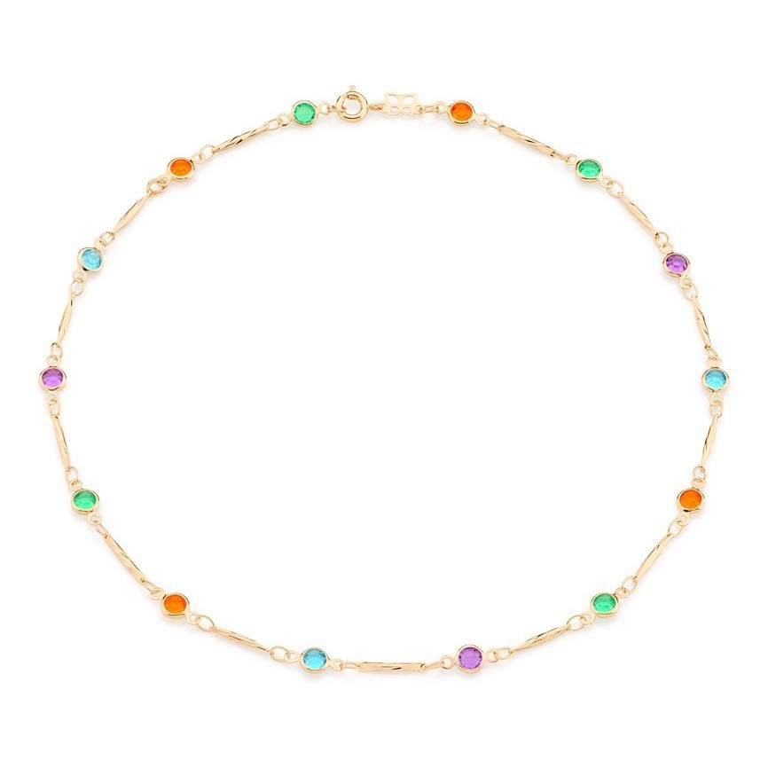 Gargantilha  Choker  Cristais Redondos Rommanel 531958 em Oferta na Shopee