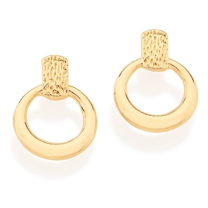 Brinco Retângular E Círculo Vazado Rommanel 524677 em Oferta na Shopee