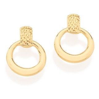 Brinco Retângular E Círculo Vazado Rommanel 524677 em Oferta na Shopee