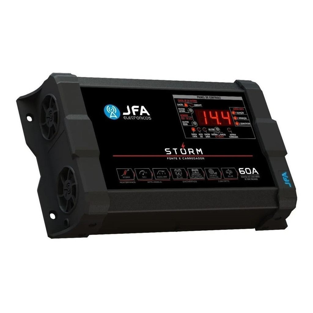 Fonte Automotiva Carregador De Bateria Jfa 60a Storm