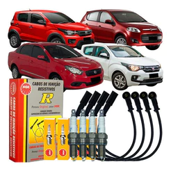 Kit Vela Cabo Ignição Grand Siena Mobi Palio 1.0 8v