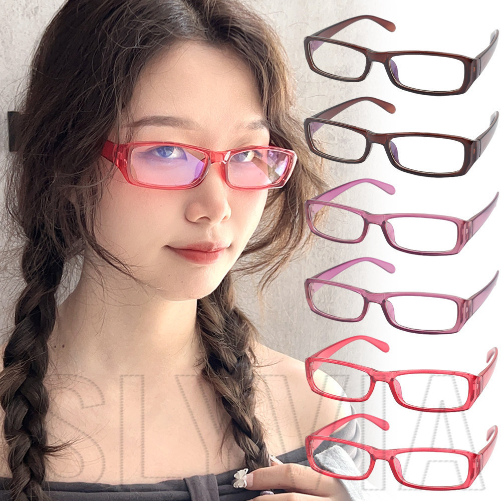 Óculos Quadrados De Moldura Pequena-Moda , Retro , Y2K-Proteção Dos Olhos , Bloqueio De Luz Azul-Sem Maquiagem Decorativos-De Leitura Computadorizada