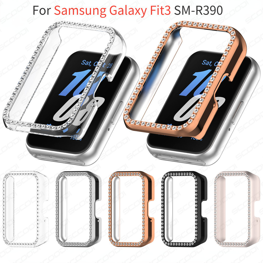 Capa Protetora Inteligente Para PC Hard Edge Diamond Encrusted Samsung Galaxy Fit3 SM-R390