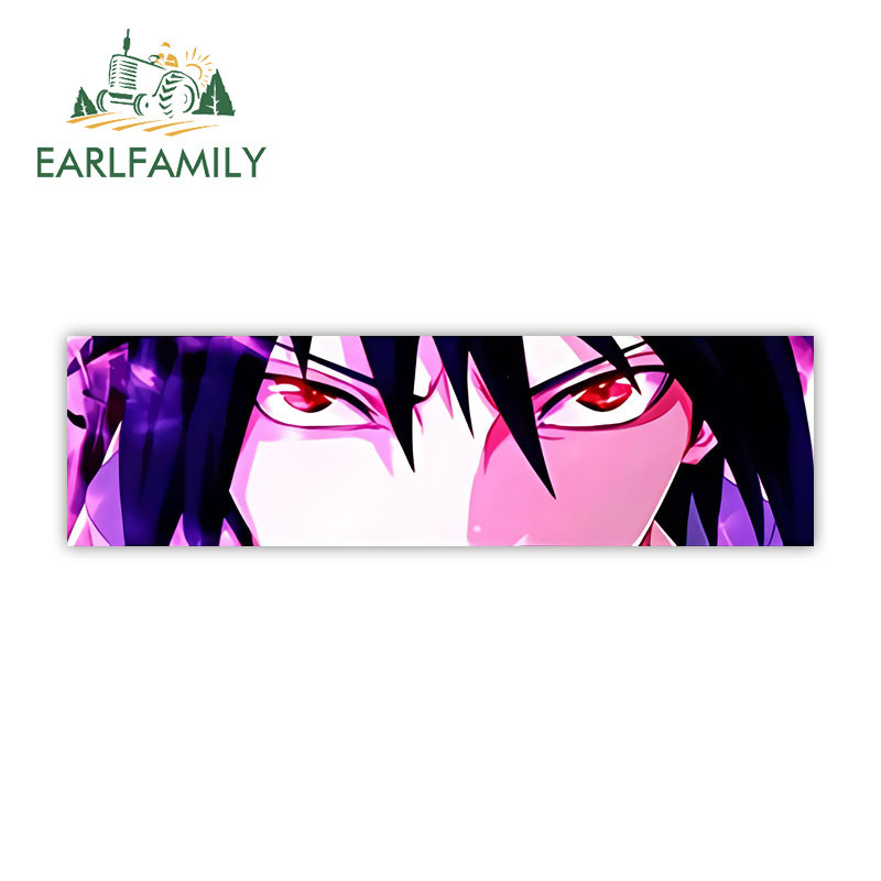 EARLFAMILY 13cm x 3.7cm Naruto Olho Tapa Adesivo De Carro À Prova D'água Divertido Capacete Garrafa De Espelho Retroviso