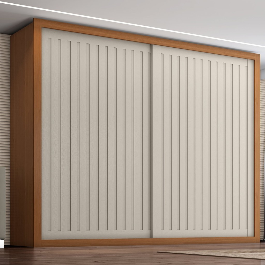 Guarda Roupa Casal Coliseu 2 Portas de Correr 6 Gavetas Cinamomo/Areia em Oferta na Shopee
