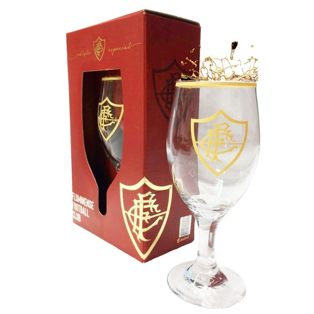 Taça Windsor 330ml Vidro Cerveja Coquetel Chopp Bar Fluminense Série Ouro Edição Especial Selo