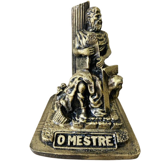 Estatua Maçonaria Mestre Maçom Bronze em resina 15x12