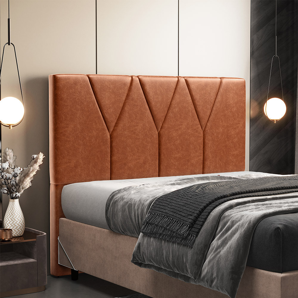Cabeceira Cama Box Casal King 195 cm Aurora W01 Couríssimo Camel - Lyam Decor