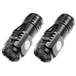 Mini Lanterna Magnetico De Mão Com imã Pequena Luz Forte Brilhante Recarregável Com Base GT-966