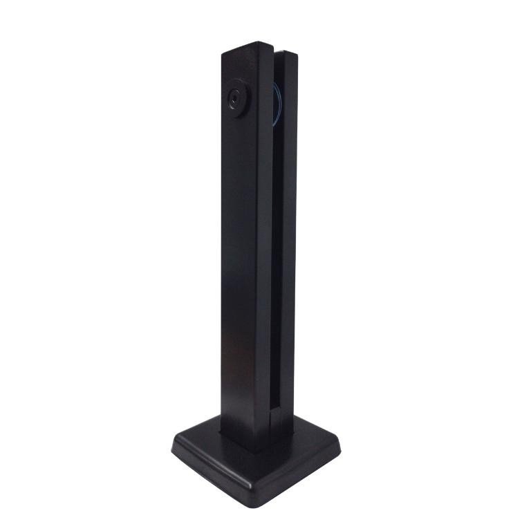 Torre Coluna Pinça Inox 304 30cm Preta Base Quadrada Guarda Corpo