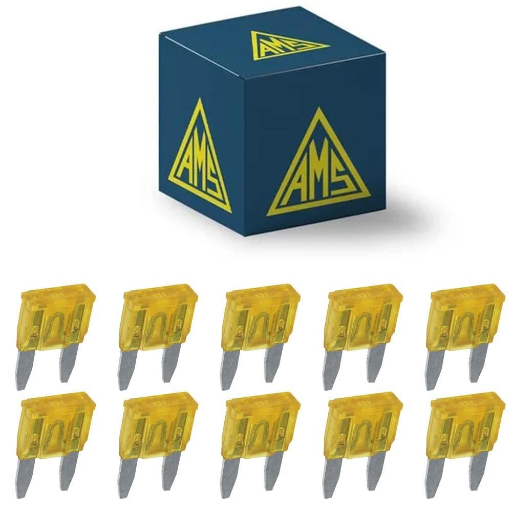 10 Fusíveis Mini Lâmina 20A Universal Amarelo AMS 17020 em Oferta na Shopee