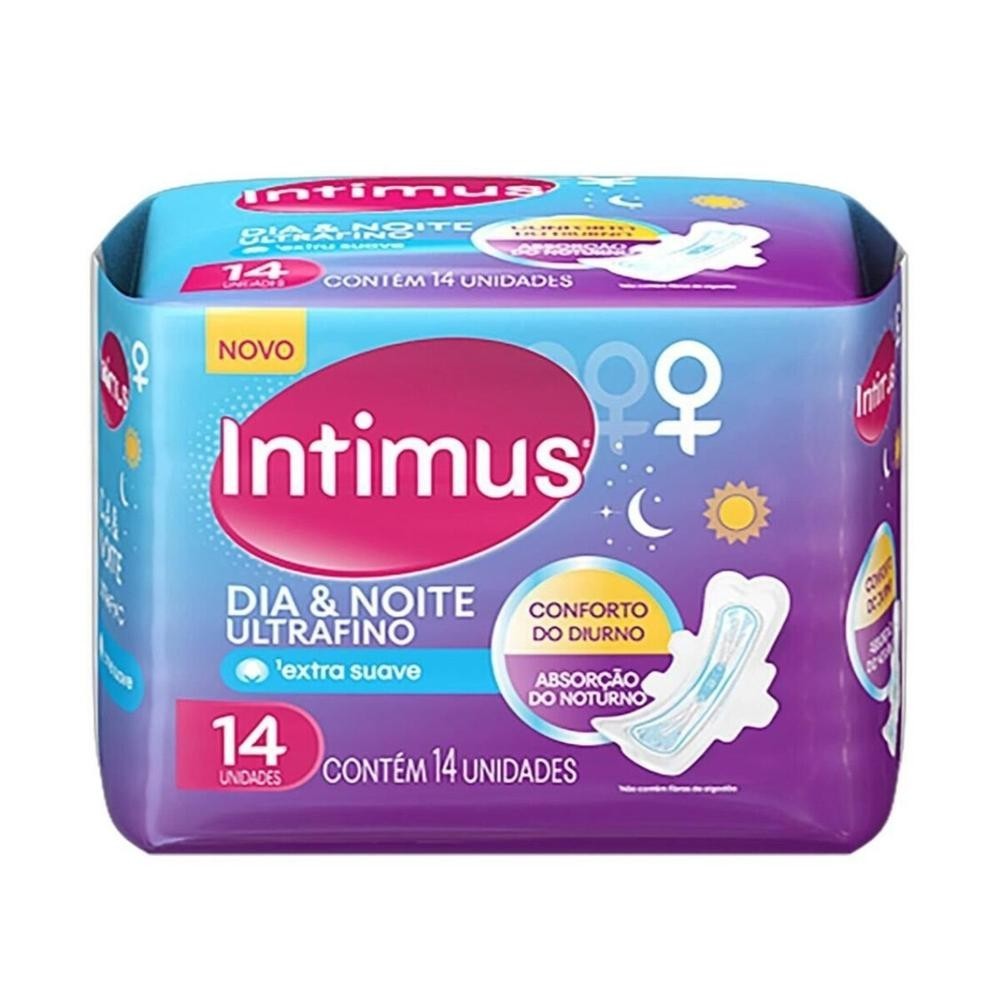Absorvente Intimus Dia e Noite Ultrafino Extra Suave com Abas 14 Unidades em Oferta na Shopee