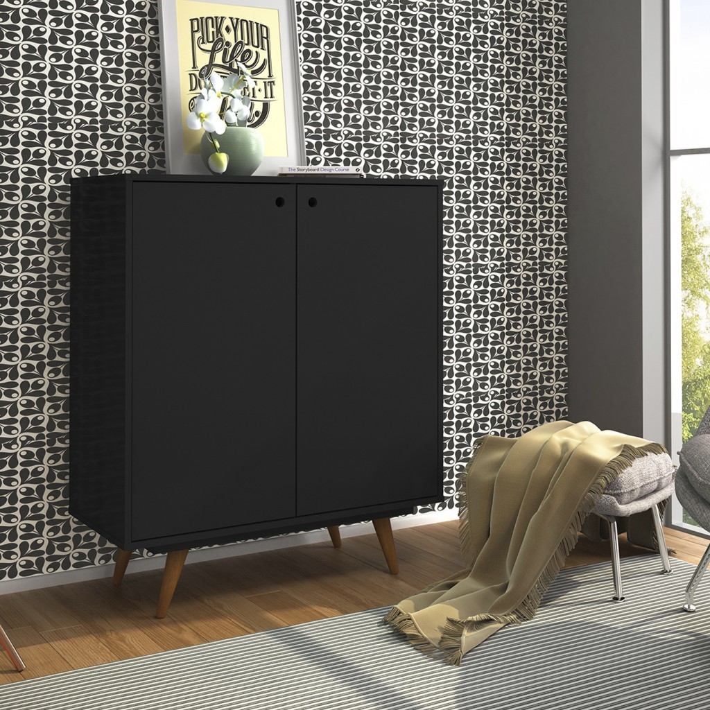 Sapateira Retro 50 2 Portas 10 Prateleiras Preto - Olivar Móveis em Oferta na Shopee