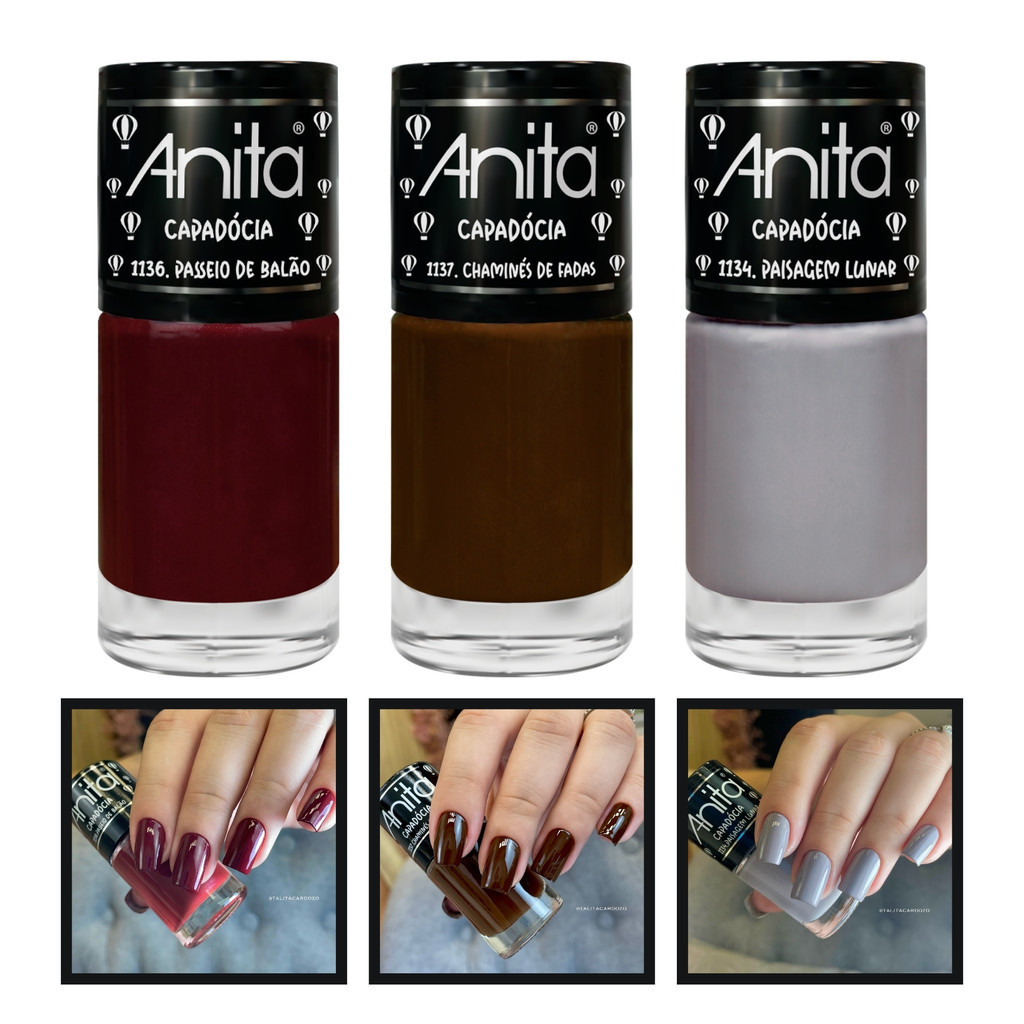 Kit Esmalte Anita Coleção Capadócia Lançamento 3 Cores