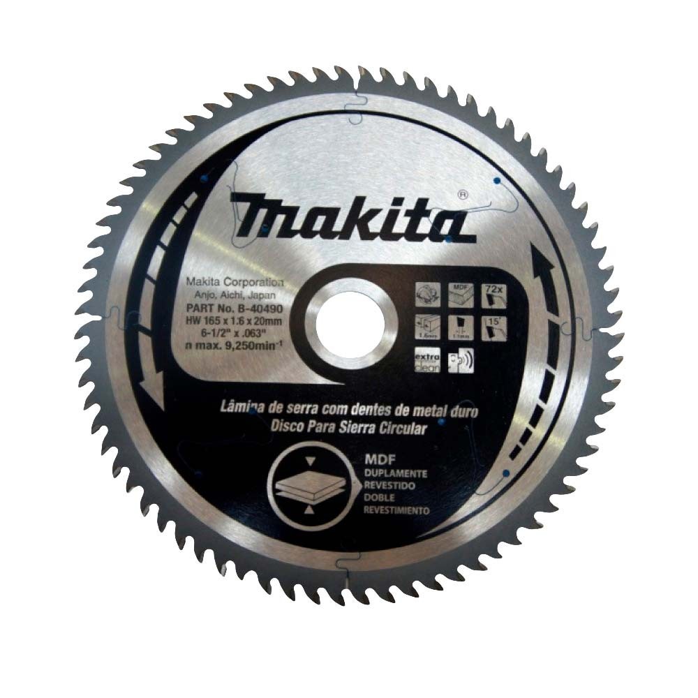 Disco de Serra Circular para MDF 165X20X72mm para SP6000 B-40490 Makita - Home & Living
