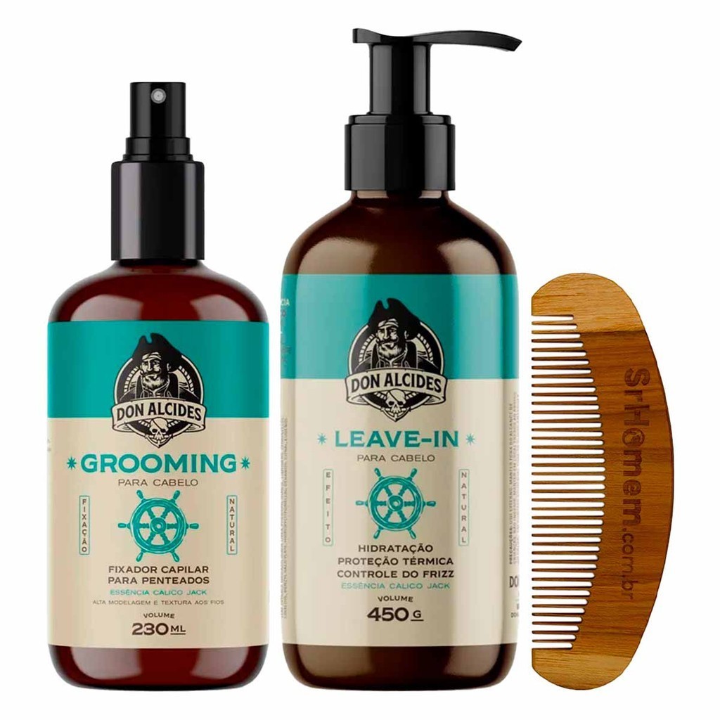 Grooming Leave-in Cabelo Calico Jack Pente Curvo Don Alcides