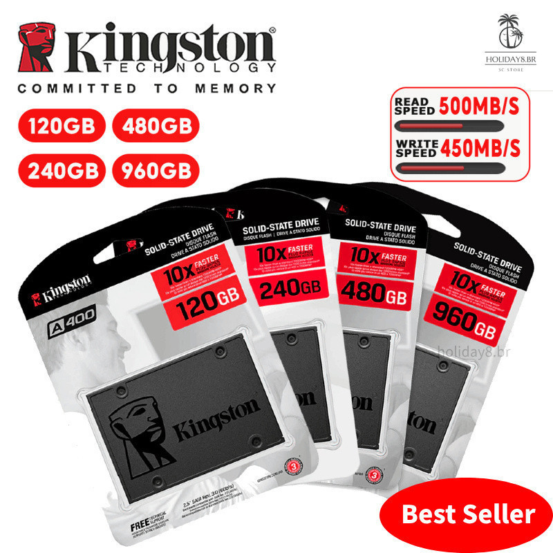 Kingston A400 SSD Sata 3 Unidade de estado sólido de 2,5 polegadas 120G /240 /480g /1TB /2T
