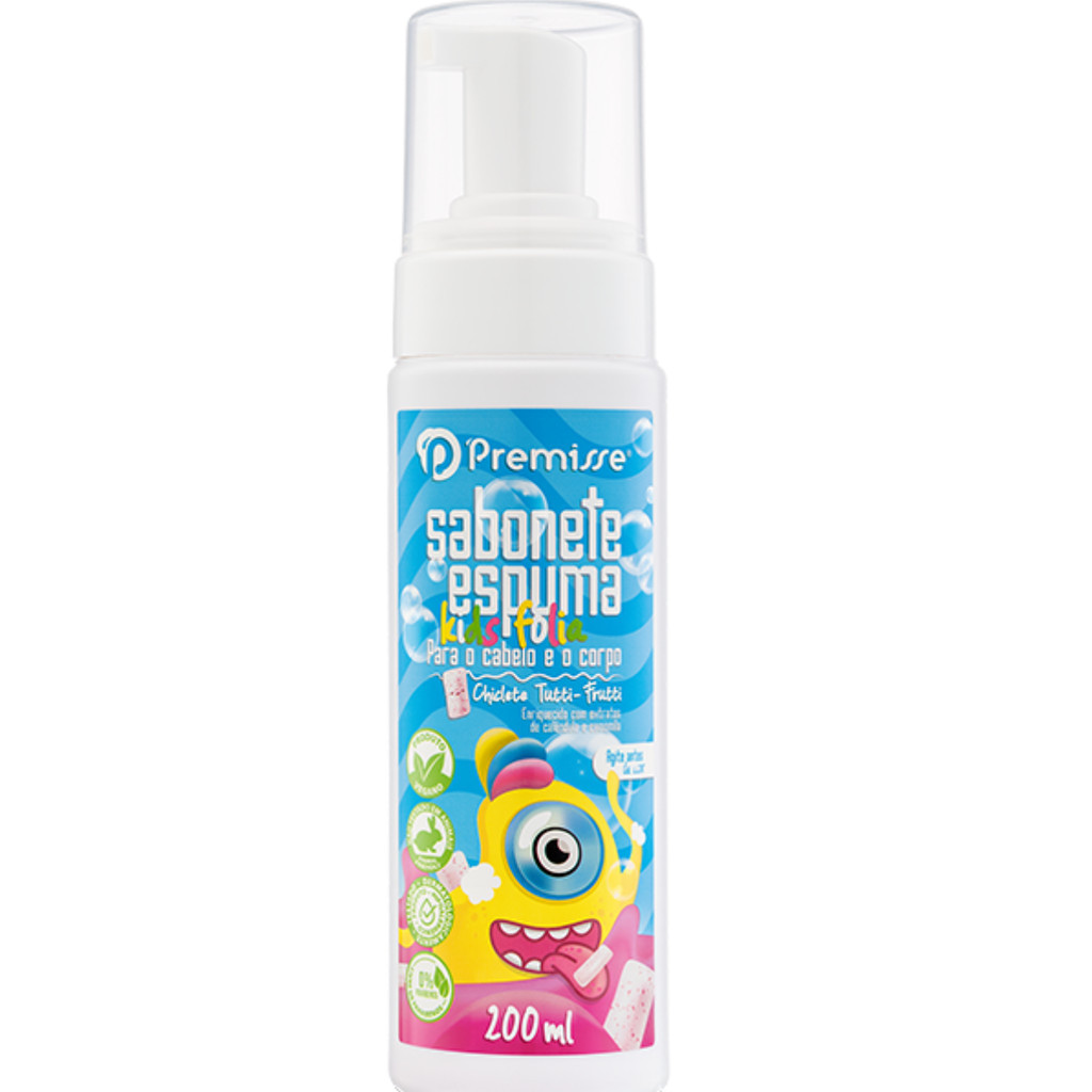 Sabonete Espuma Kids Chiclete Tutti-Frutti 200ml PREMISSE