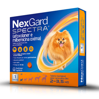 Antipulgas e Carrapatos Nexgard Spectra com 1 Tablete para Cães de 2 a 3,5kg em Oferta na Shopee