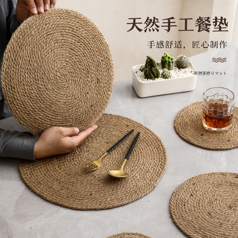 Sousplat de Palha de Taboa, Jogo Americano e Descanso de Panela para Sala de Natal em Oferta na Shopee