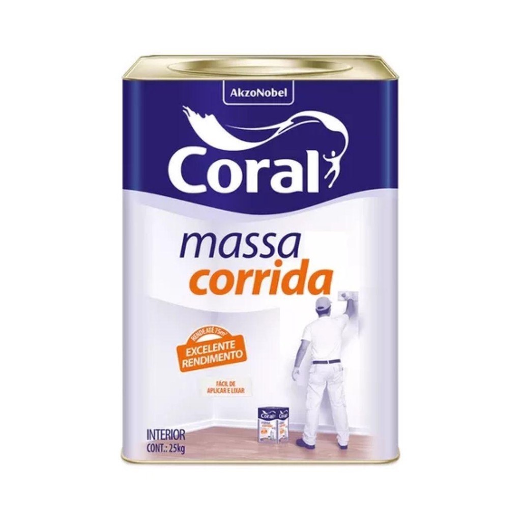 Massa Corrida Pva Coral 25kg Interior Acabamentos E Complementos