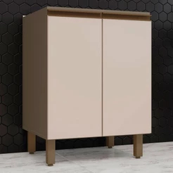 Balcão de Cozinha 60 cm Connect 2 Portas 100% Mdf C78 Duna/Cristal - Henn